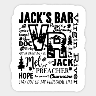 Virgin River Jack's Bar Vintage Sticker